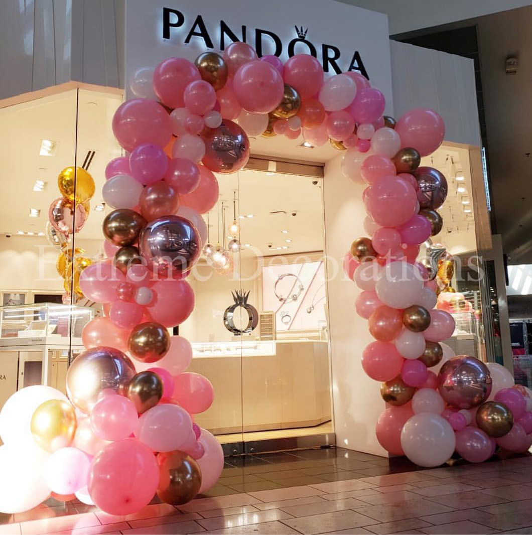 Organic balloon garland arch for Store Entrance