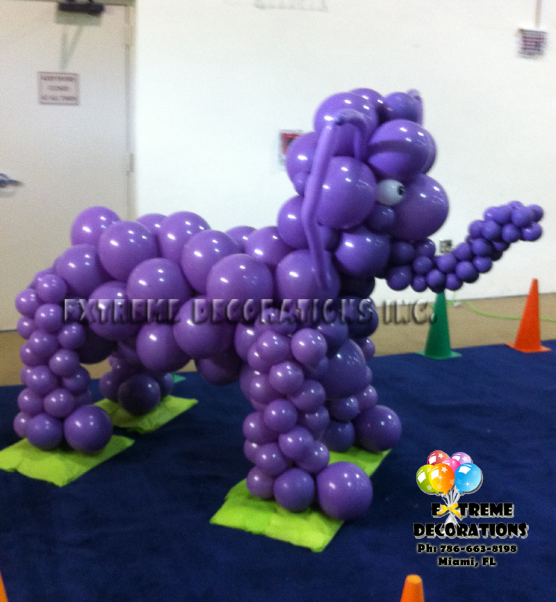 All the places you will go balloon elephant sculpture