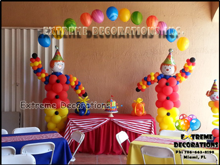 Clown Circus balloon sculpture party decorations