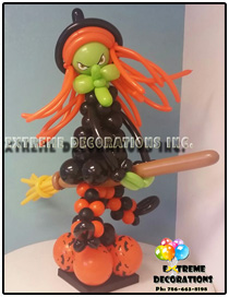 Halloween Witch Balloon Centerpiece Sculpture